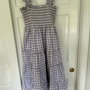 Hill House Purple Gingham Dress with Smocked Bodice
